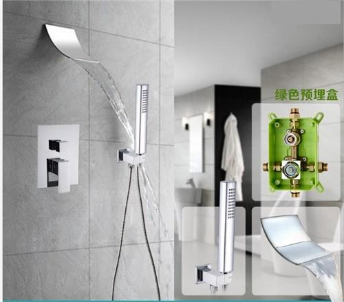 Quality Space Saving Waterfall Shower Faucet , Shower Faucet Set With Hand Shower Spray for sale