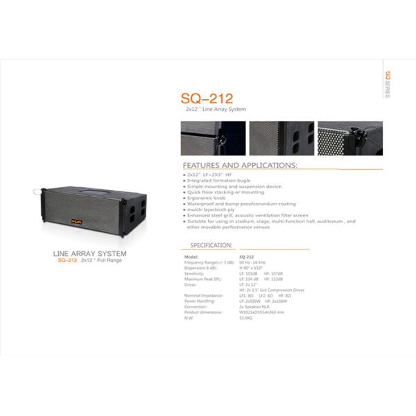 Dual 12" 8ohm black Line Array Speakers Active For stage / pub