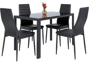 China Tempered Glass 75cm Metal Legs 27kgs Modern Dining Room Sets on sale
