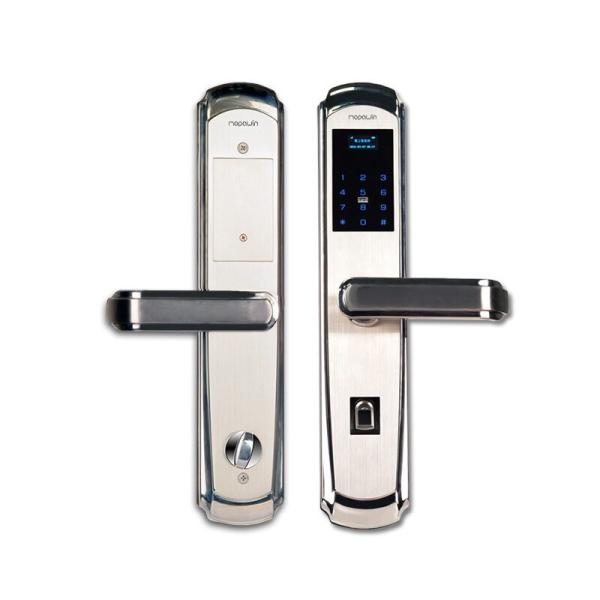 Quality Semi Automatic Glass Smart Fingerprint Door Lock C-Level NFC Code for sale