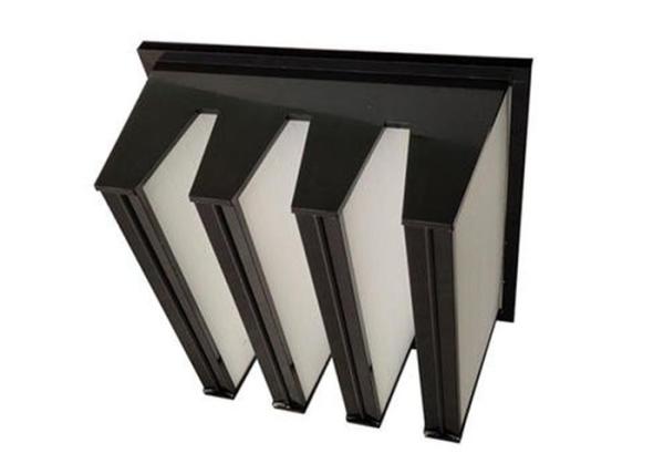 Quality Dust Holding Capacity V Bank Filter With FiberGlass Media 80 Degree Work Temperature for sale