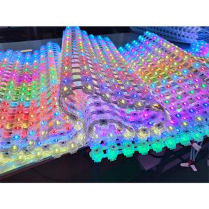 China RGBW Transparent LED Mesh Screen Outdoor Flexible IP67 Dustproof on sale