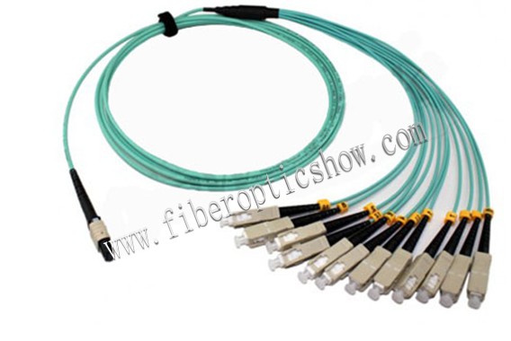12 Core Configuration Fiber Optic Patch Cables, MTP to SC Fan Out Ribbon Type