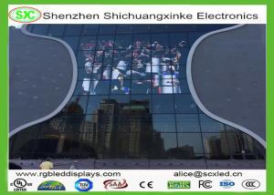 China p6.25 Soft Transparent Flexible Led Screen , SMD Glass Wall Screen Nova System on sale