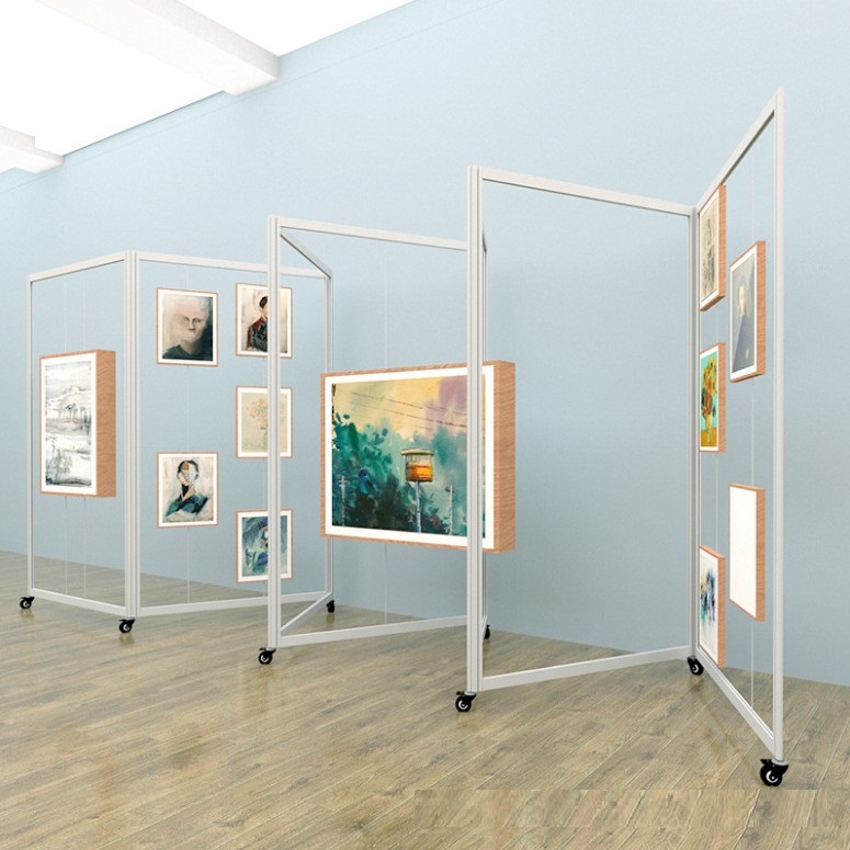 Kiosk & Screen Style Display Stands | Floor Displays with Cable Systems for displaying graphic panels, posters, artwork,