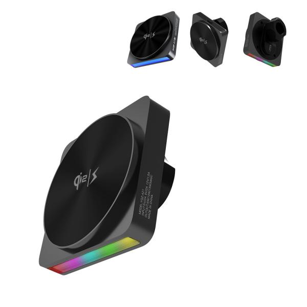Quality Advanced Iphone Charger Stand 9 Light Colors Switching Car Magnetic Wireless Charger With 15w Fast Charging Thin And Durable for sale