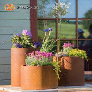 Buy cheap Gnee Garden Rectangular Custom Steel Planter Boxes With SGS Certification product