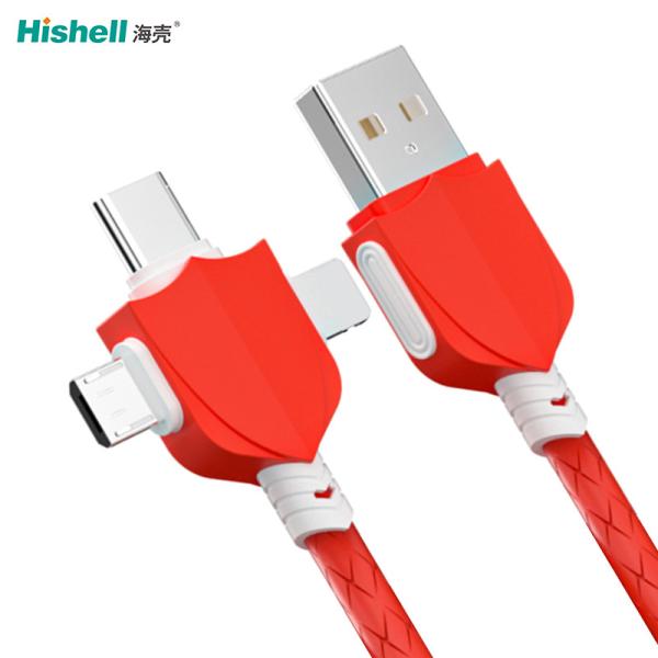 Quality Stainproof Multiscene USB C Phone Cord , OEM 3 In 1 Mobile Charging Cable for sale