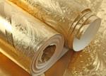 Luxurious Modern Style Wallpaper with Removable Gold Foil Material , Geometric