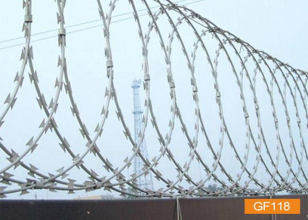 Quality BTO-22 Galvanized Razor Wire Coils Concertina Barbed Wire for sale
