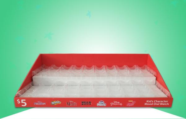 Quality Red Matt Finish Kid Watch Cardboard Display Trays Easy To Degraded Material for sale