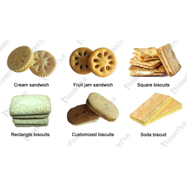 Single Flavor Sandwich Biscuit Machine Two Lane Filled Cookies Machine With Conveyor