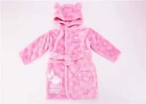 China Warm Comfortable Baby Hooded Bathrobe , Coral Fleece Baby Towelling Robe on sale