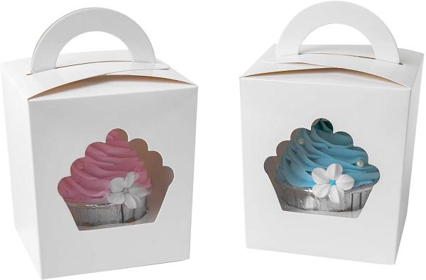 Quality Birthday Party Individual Large Single Disposable Cupcake Carrier for sale