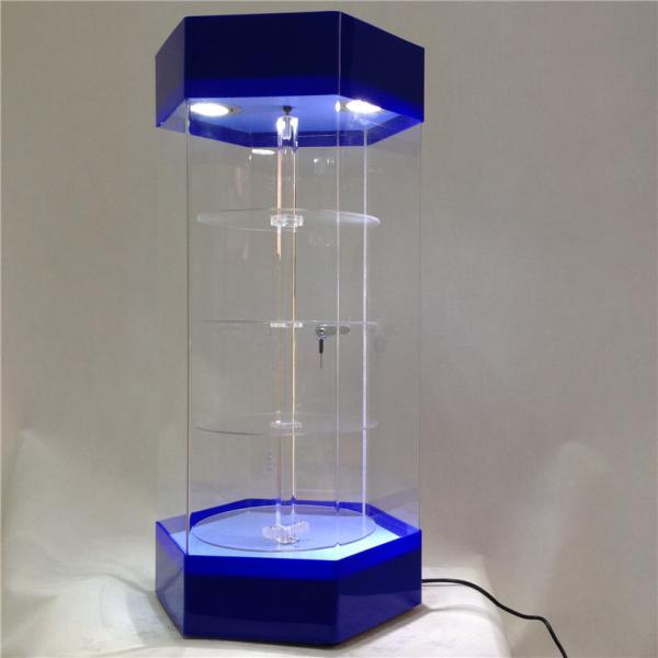Multi Color Rotary Acrylic Retail Display Stands 4 Storey High Strength Titanium Alloy Material