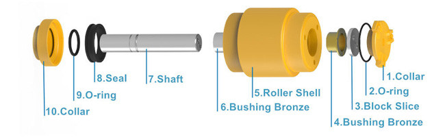 Ex400 Ex300 Ex200 Ex100 Ex70 Ex55 Excavator Top Carrier Roller Komatsu Up Roller Tracks Portable Roller with Components