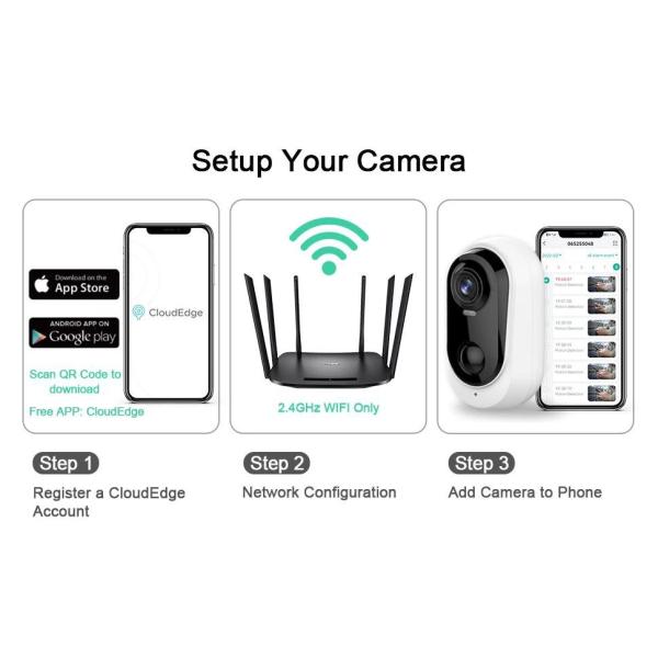CloudEdge APP 2MP IP Wifi Security Camera Outdoor Surveillance Camera Rainproof