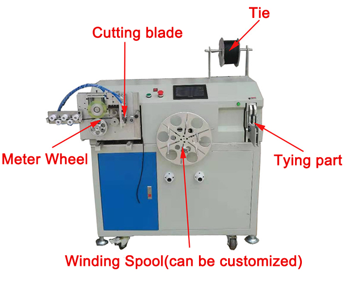 High precision Cable tie Winding Coiling and Cutting Tying machine with length measurement