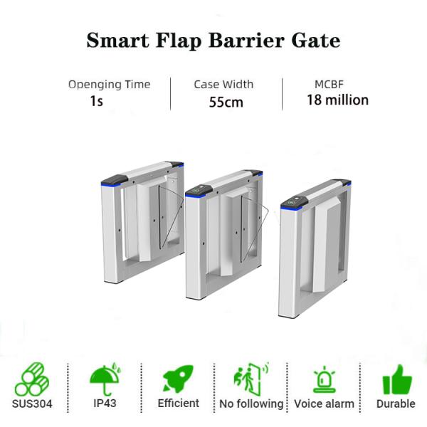 High Security Durable Flap Speed Barrier Gate Card Scan Flap Barrier Metro Gates