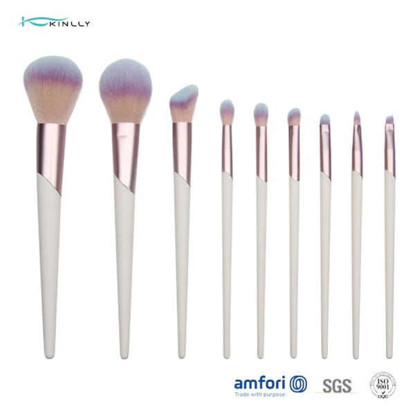 Quality White 9PCS 100% Vegan Makeup Brushes Travel Kit for sale