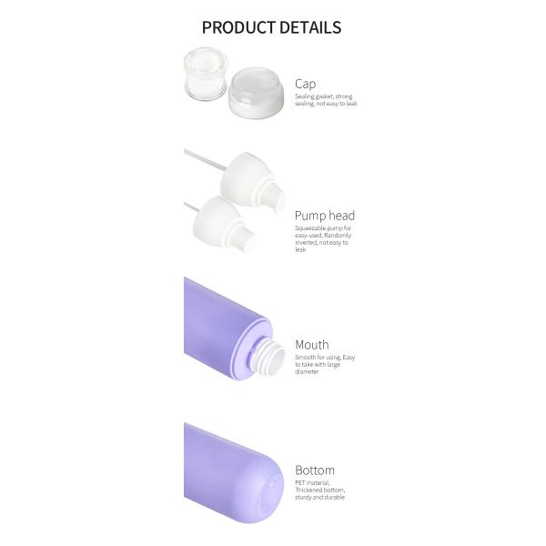 Empty Custom Purple Hair Care Spray Plastic Cosmetic Packaging Bottle And Jars Sets