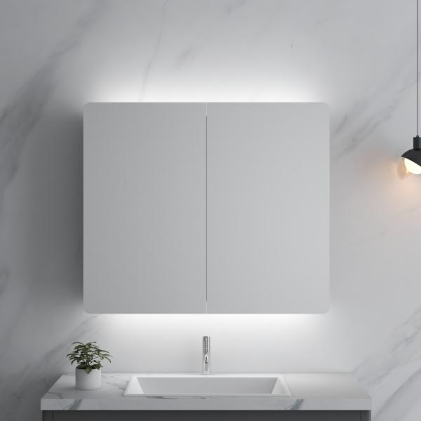 Quality Illuminated Bathroom Mirror Cabinet Modern Stylish With Lights For Home And Hotel for sale