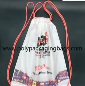 China 7mm Cotton Rope CPE LDPE Plastic Drawstring Backpack on sale