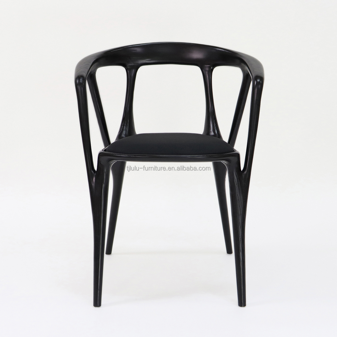 Wood Frame Fabric Armchair for Nordic Style Hotel Restaurant Dining Room Furniture Living Room Bedroom