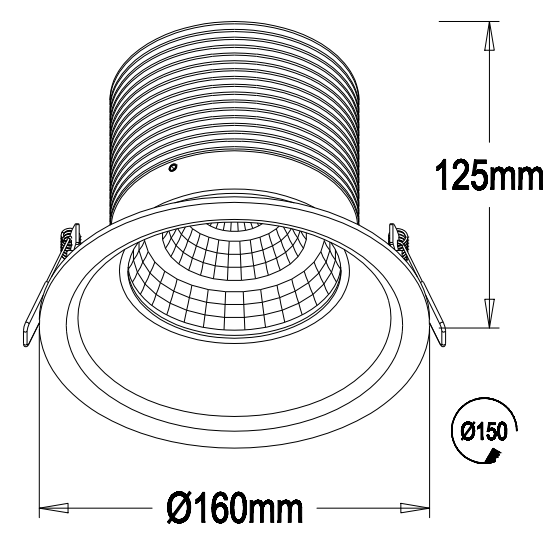 non-dimmable or dali dimmable or trailing edge triac dimmable COB LED downlight