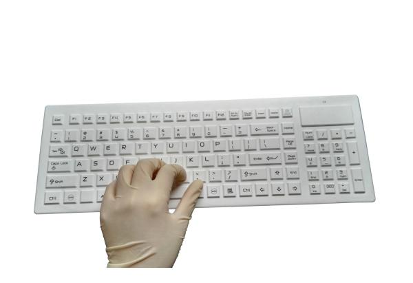 Quality 380 X 130 X 14mm Rechargeable Wireless Keyboard , Clean Key Cherry Industrial Keyboard for sale