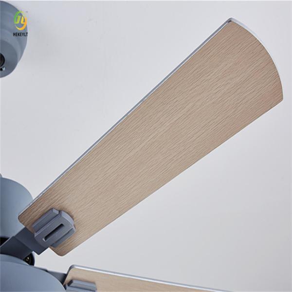 Downrod LED Metal And Wood Remote Control Ceiling Fan Light 48W 52 Inch