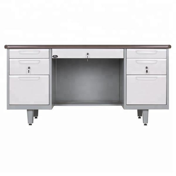 Quality Knocked Down Waterproof Powder Coated Steel Computer Desk for sale