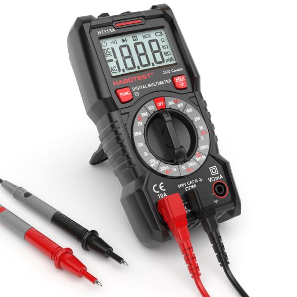 Quality AC DC Multimeter 600V Resistance 2000 Counts Battery Test Multimeter With Flashlight for sale
