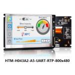 4.3 Inch UART Resistive Touch Screen TFT LCD 800x480 Display With Lcd Controller