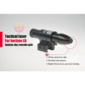 Tactical green beam laser sight with rail mount