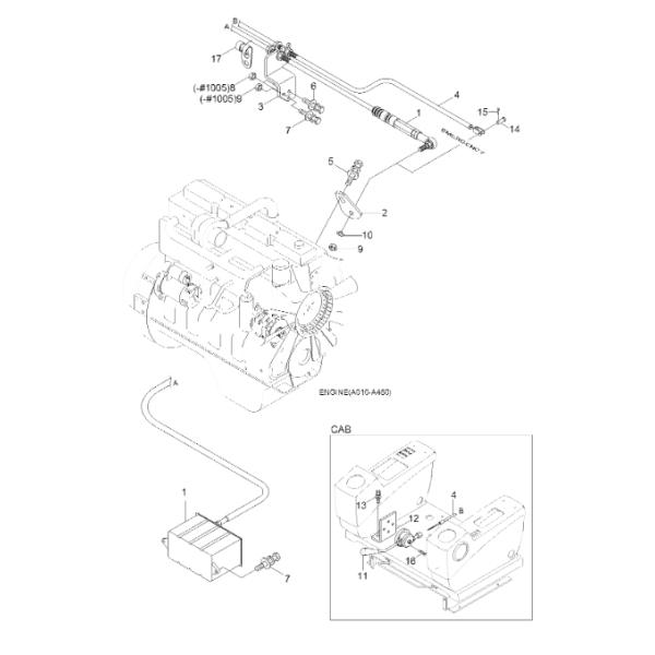 11N860190 Throttle Cable HYUNDAI Excavator Spare Parts For R140LC-7 R210LC-7