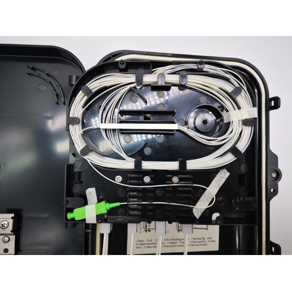 IP65 Fiber Optic Splitter Box 3In 8Out Optical Distribution Box Outdoor 1 8 Black Uncut Drop Cable Port