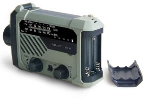 Portable LED Flashlight Torch Solar Powered NOAA Weather Radio For Camping