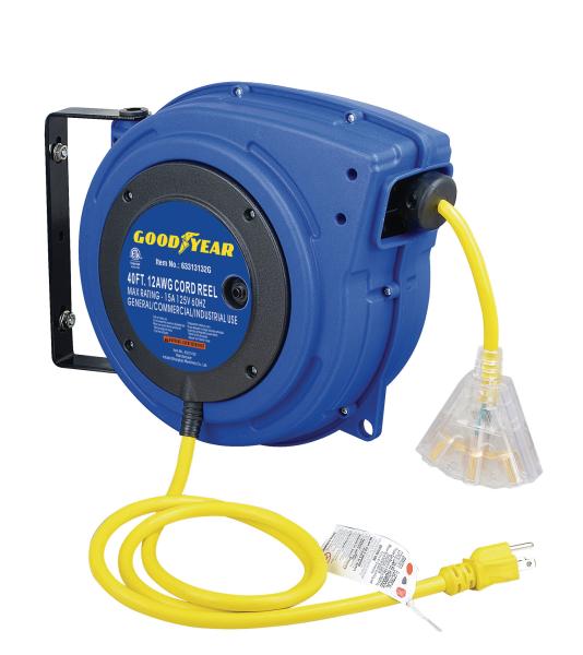 Quality Enclosed Driven Spring Retractable Garden Hose Reel With LED Lighted Connector for sale