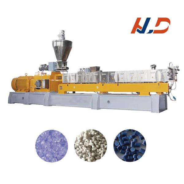 Quality Plastic PP PE PLA Pbat Base Filler Modifier Compounding Masterbatch Co-Rotating 65 Twin Screw Extruders for sale
