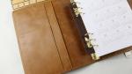 High quality A5 middle size ring binder loose leaf organizer with brown color