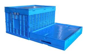 China Hard Folding Plastic Storage Crate / Ventilated Eggs Square Plastic Crates on sale
