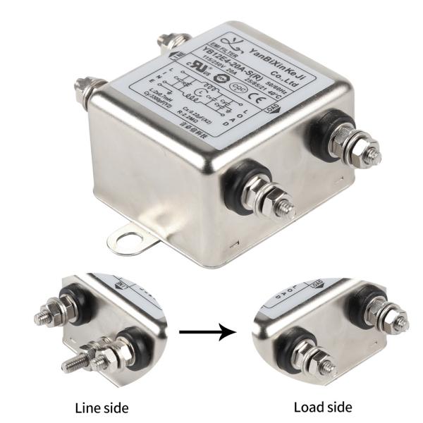 Quality YB12E4 Power Line Filter M4 Screw Terminal 20A Single Phase EMI Filter for sale
