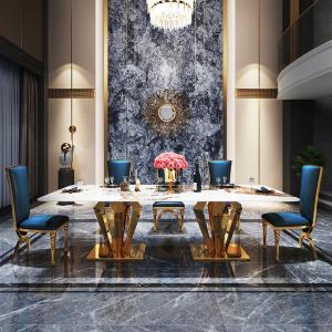 Buy cheap Height 78cm Large Rectangular Marble Dining Square Table Marble Top product