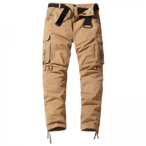Buy cheap Streetwear Clothing 100% Cotton 29-38 Size Cargo Long Straight Pants With Belt For Men product