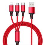 Type C USB 3 In 1 Data Cable , 3 In One Charging Cable Multi Function