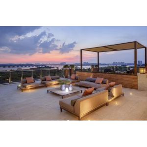 Waterproof Fabric Teak Aluminum Outdoor Sectional Patio Furniture Sofa Tables