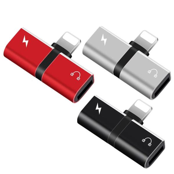 2 in 1 Dual Mini Jack Adapter Capsule Lightning Charger and Headphone Adapter Splitter Compatible with Phone
