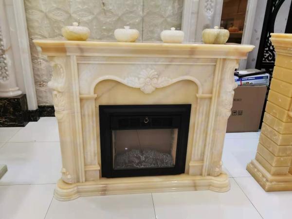 Quality Customized Decorative Onyx Stone Marble Fireplace Surround for sale