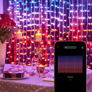 Buy cheap 12V RGBIC LED Curtain Lights WiFi Bluetooth Controlled Multiple Scene Modes product